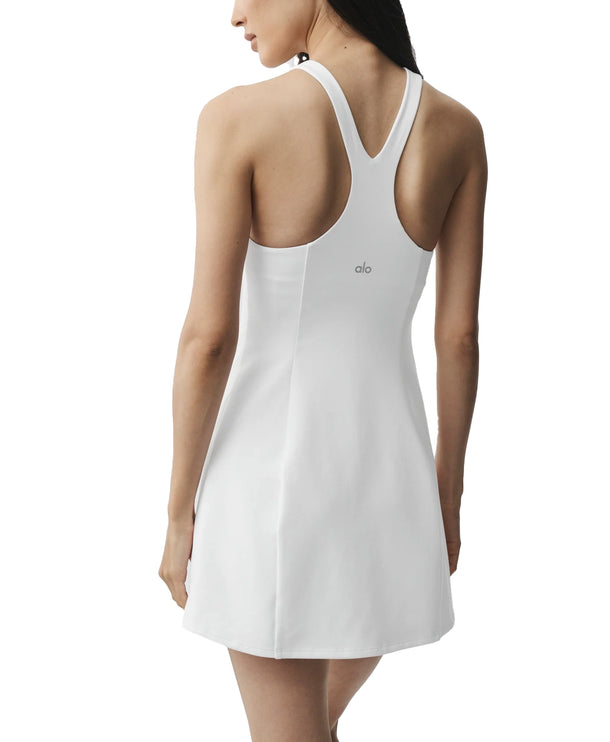 alo Women's Airbrush Lock In Tennis Dress White