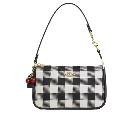 Coach Women's Nolita 19 With Gingham Print And Charm Gold/Black Multi