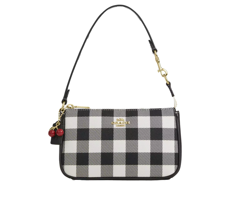 Coach Women's Nolita 19 With Gingham Print And Charm Gold/Black Multi