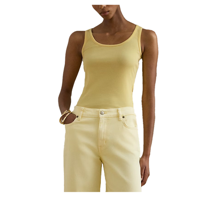 Polo Ralph Lauren Women's Stretch Cotton Tank Top Lemon Sorbet