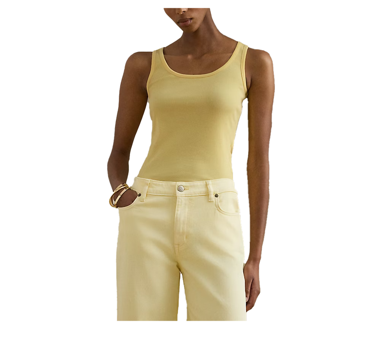 Polo Ralph Lauren Women's Stretch Cotton Tank Top Lemon Sorbet