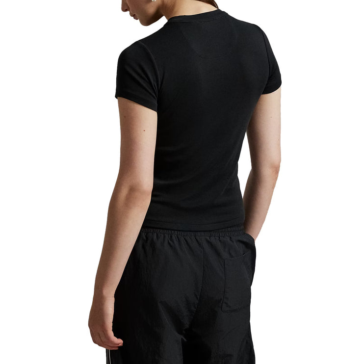 Polo Ralph Lauren Women's Pink Pony Cotton Crewneck Tee Polo Black
