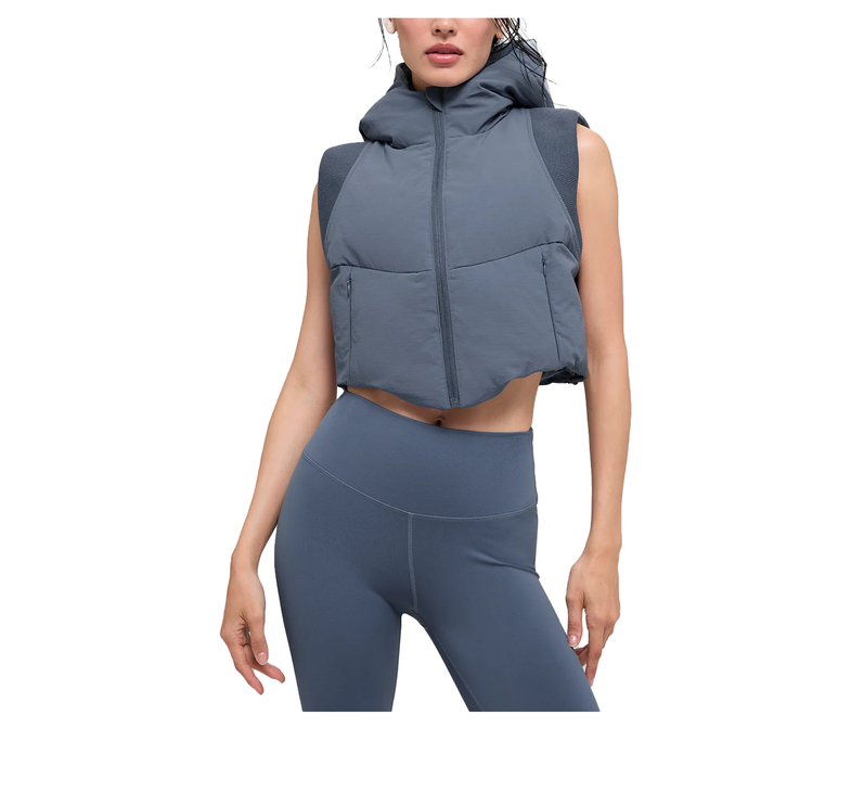 alo Women's Fast Lane Puffer Vest Bluestone