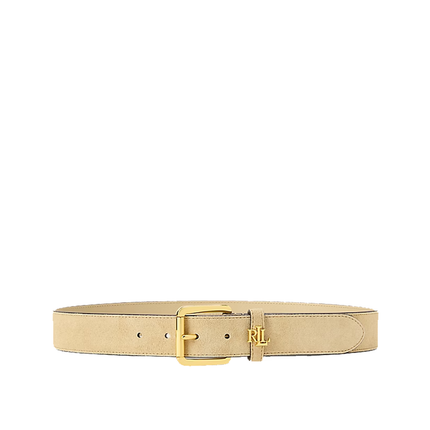 Polo Ralph Lauren Women's Logo-Keeper Suede Belt Birch Tan
