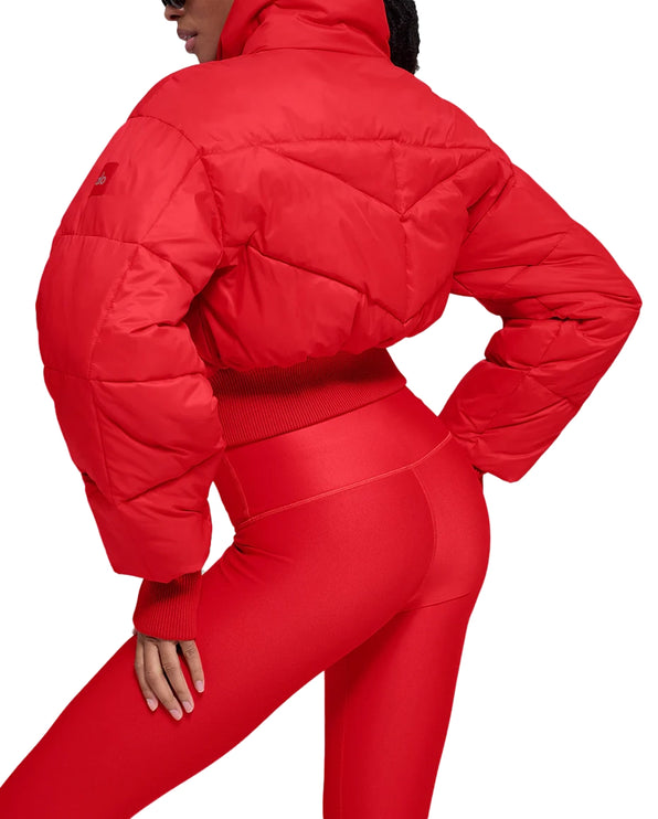 alo Women's Cropped Atmosphere Puffer Bright Red