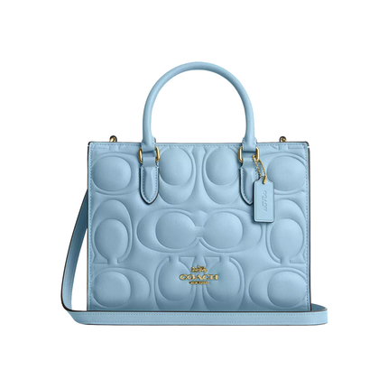 Coach Women's Maggie Small Tote Bag In Signature Leather Gold/Azure