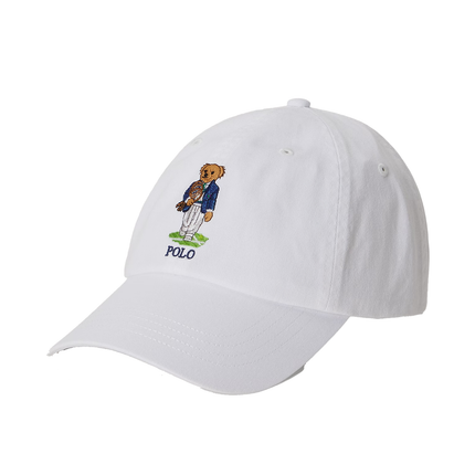 Polo Ralph Lauren Unisex Wimbledon Polo Bear Twill Cap White