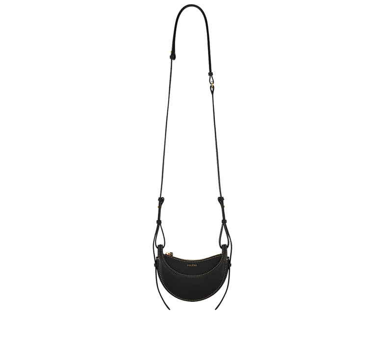 Polène Women's Numéro Dix Micro Black with Ecru Stitching