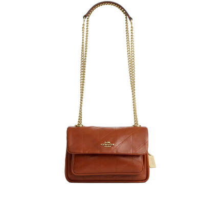Coach Women's Elodie Crossbody Bag 18 With Quilting Gold/Cinnamon