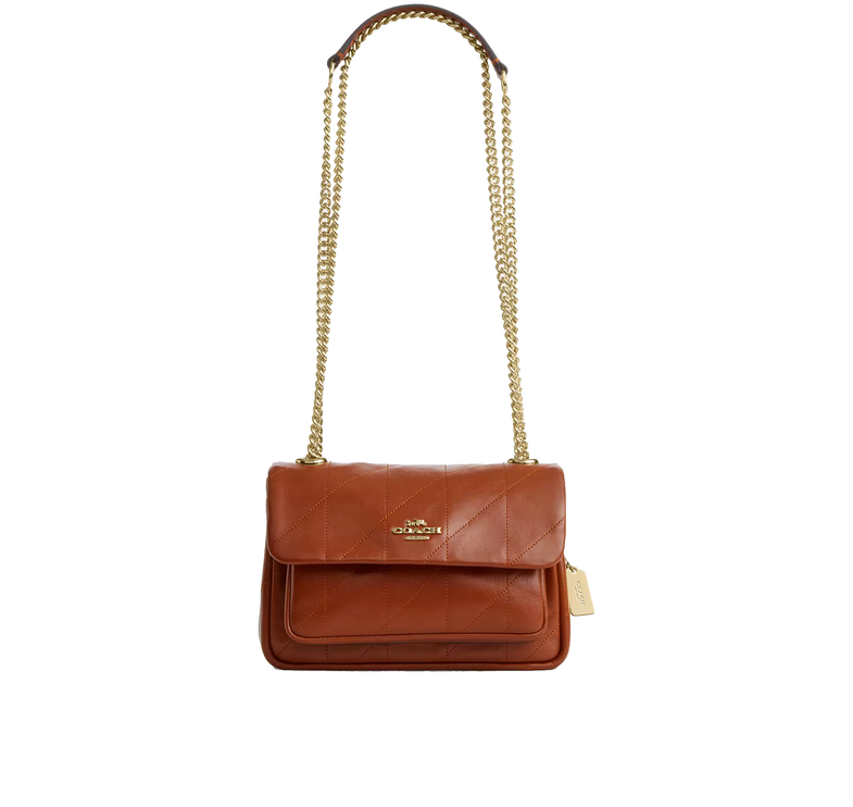 Coach Women's Elodie Crossbody Bag 18 With Quilting Gold/Cinnamon