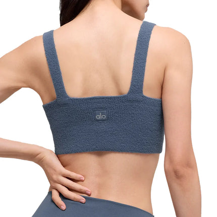 alo Women's Snuggle Up Sweater Bra Bluestone