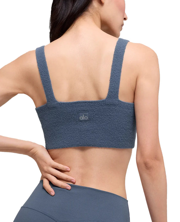 alo Women's Snuggle Up Sweater Bra Bluestone