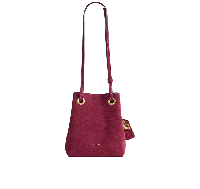 Coach Women's Jade Drawstring Bag Brass/Dark Fuchsia
