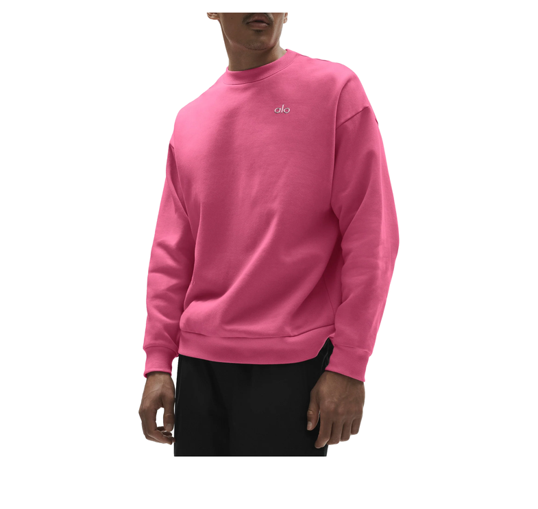 alo Men's Accolade Crew Neck Pullover Paradise Pink