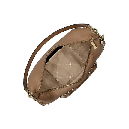 Michael Kors Women's Merritt Small Pebbled Leather Crossbody Bag Camel/Gold