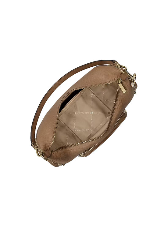 Michael Kors Women's Merritt Small Pebbled Leather Crossbody Bag Camel/Gold