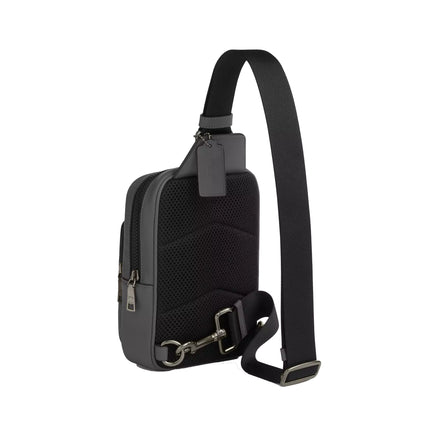 Coach Unisex Racer Sling Pack In Signature Canvas Gunmetal/Grey/Charcoal