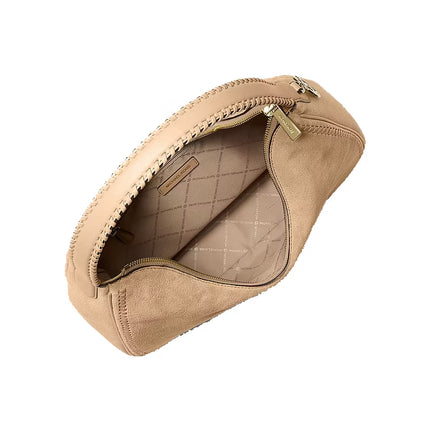 Michael Kors Women's Nayla Medium Suede Hobo Shoulder Bag Camel/Gold