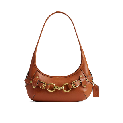 Coach Women's Belted Ergo Shoulder Bag 26 Brass/Amber Brown