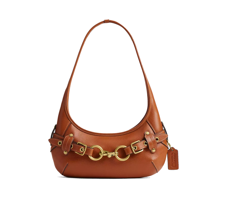 Coach Women's Belted Ergo Shoulder Bag 26 Brass/Amber Brown