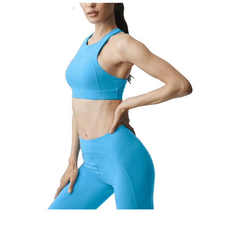 alo Women's Softsculpt Superset Bra Azure Blue