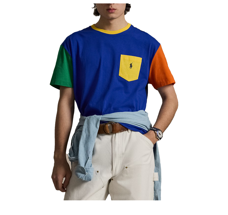 Polo Ralph Lauren Men's Classic Fit Jersey Pocket T-Shirt Pacific Royal Multi