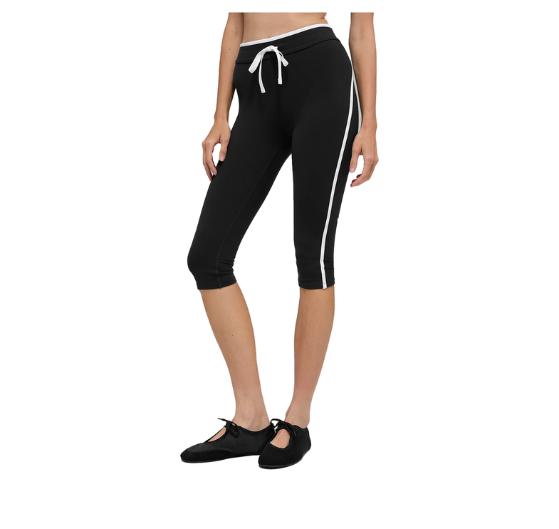 alo Women's Airbrush High-Waist Race Pace Capri Black/White