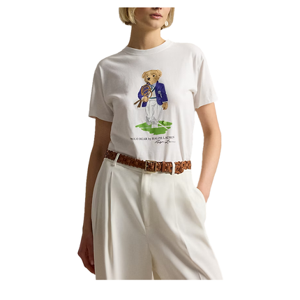Polo Ralph Lauren Women's Wimbledon Polo Bear Jersey Tee White