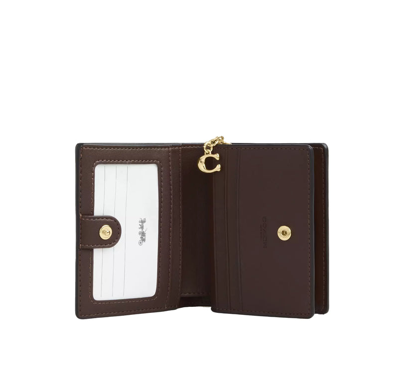 Coach Women's Snap Wallet In Ombre Signature Canvas Gold/Brown