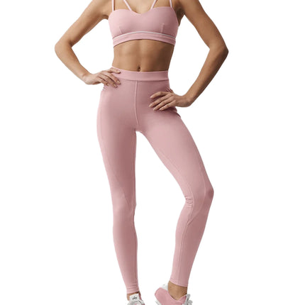 alo Women's Airbrush Fast Track Bra Vintage Pink/White