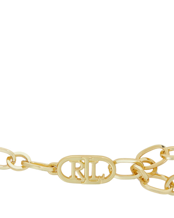 Polo Ralph Lauren Women's Brass-Plated Logo Chain Belt Polished Brass