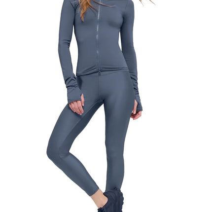 alo Women's Airlift Winter Warm Radiant Full-Zip Jacket Bluestone