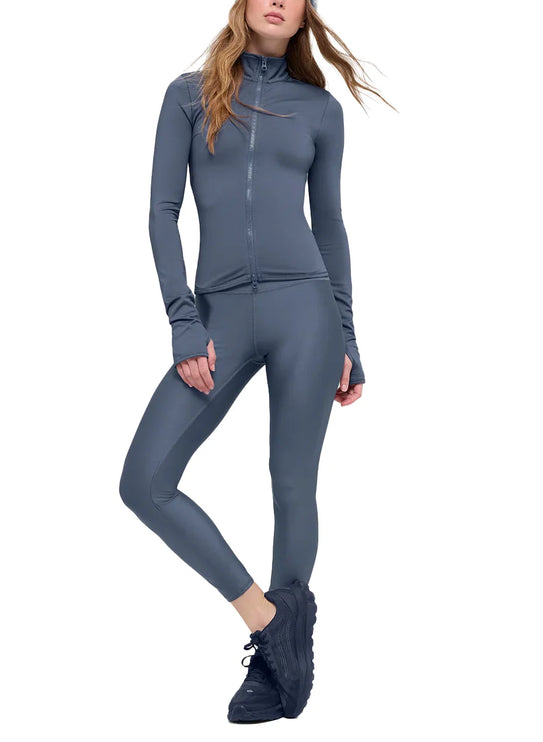 alo Women's Airlift Winter Warm Radiant Full-Zip Jacket Bluestone