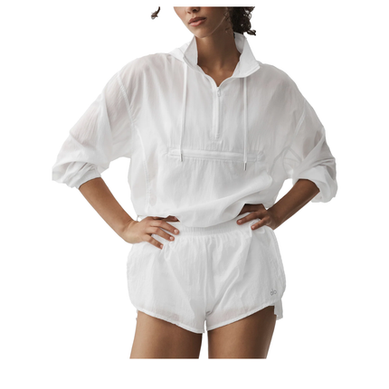 alo Women's 1/4 Zip Go Time Pullover White