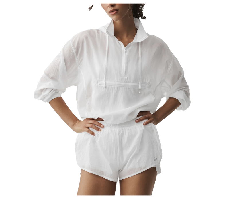 alo Women's 1/4 Zip Go Time Pullover White