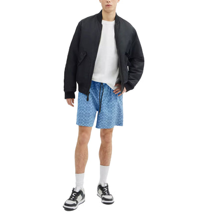 Coach Men's Signature Swim Trunks In Recycled Polyester Denim Signature