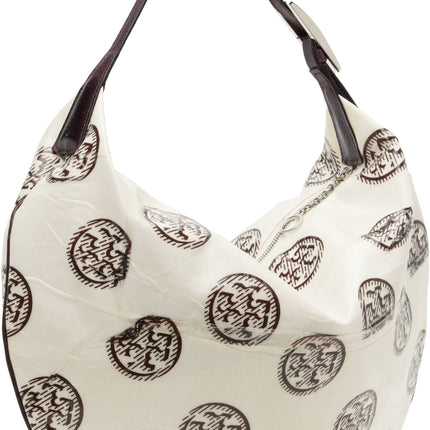 Tory Burch Women's  T Monogram Balloon Bag White/Spiced Mocha