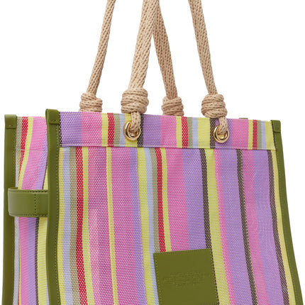 Marc Jacobs Women's The Stripe Mesh Large Tote Bag Purple Multi