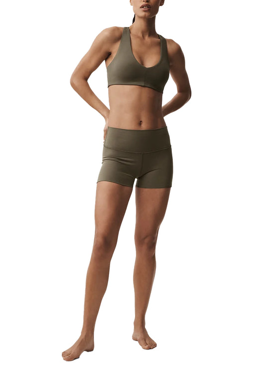alo Women's Softsculpt Base Bra Olive Tree