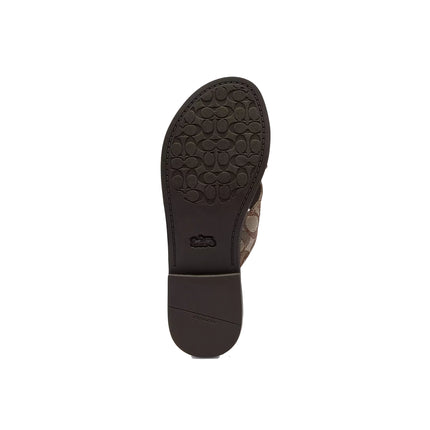 Coach Women's Crisscross Buckle Sandal In Signature Jacquard Oak/Maple