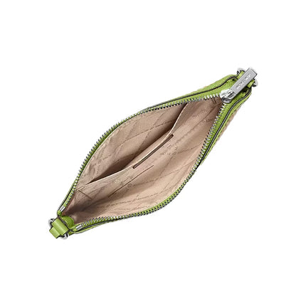 Michael Kors Women's Jet Set Travel Small Woven Wristlet Lime/Silver