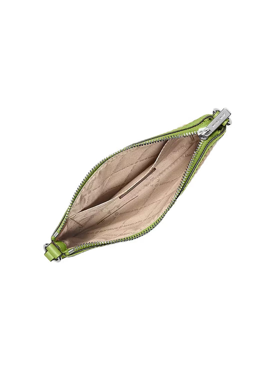 Michael Kors Women's Jet Set Travel Small Woven Wristlet Lime/Silver