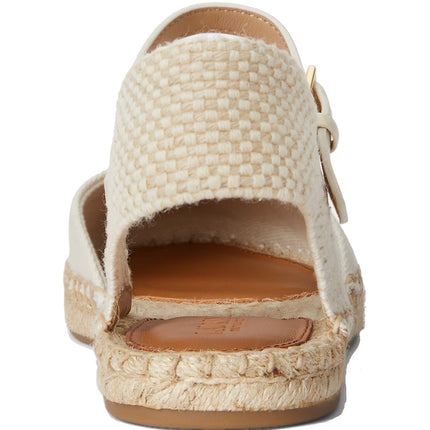 Polo Ralph Lauren Women's Robby Canvas Espadrille Flat Soft White/Navy/Red