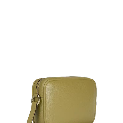 Michael Kors Women's Jet Set Large Pebbled Leather Camera Crossbody Bag Oregano/Gold