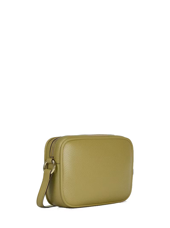 Michael Kors Women's Jet Set Large Pebbled Leather Camera Crossbody Bag Oregano/Gold