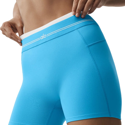 alo Women's Airbrush High-Waist Better Together Short Azure Blue/White