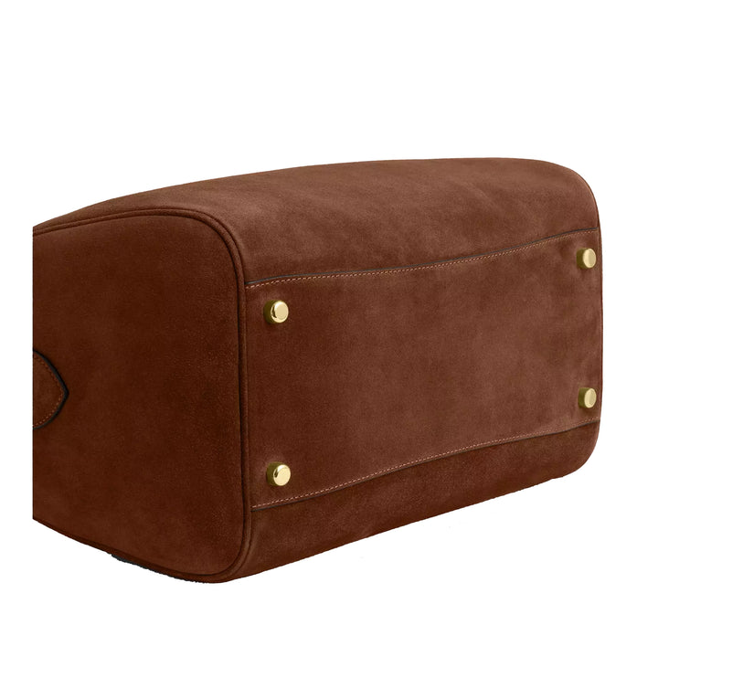 Coach Women's Rowan Large Satchel Bag Suede/Gold/Warm Brown