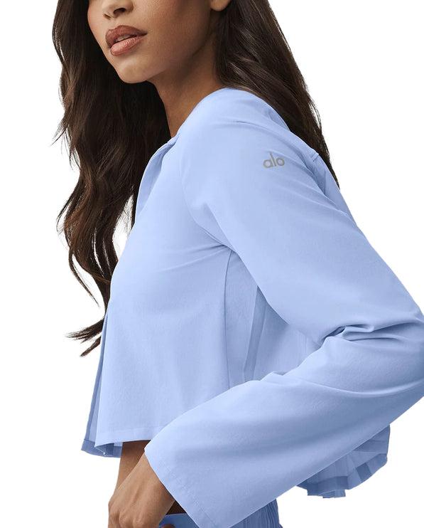 alo Women's Cropped Unmatched Long Sleeve Light Provence Blue