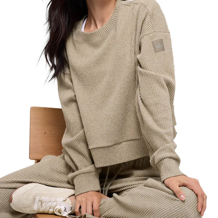 alo Women's Muse Crew Neck Pullover Gravel Heather