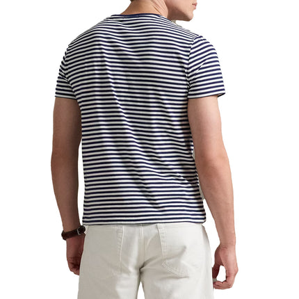 Polo Ralph Lauren Men's Classic Fit Striped Jersey T-Shirt Newport Navy/White